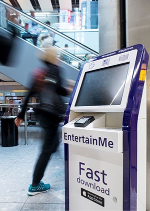 EntertainMe Kiosks at Heathrow Airport
