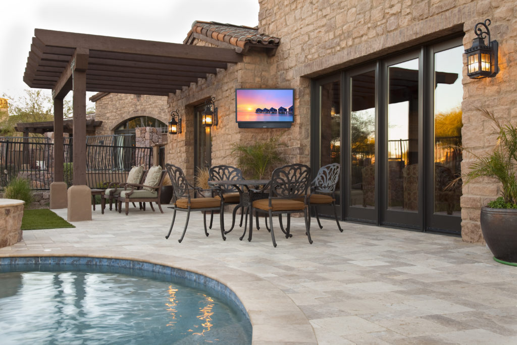 outdoor TV and outdoor sound bar