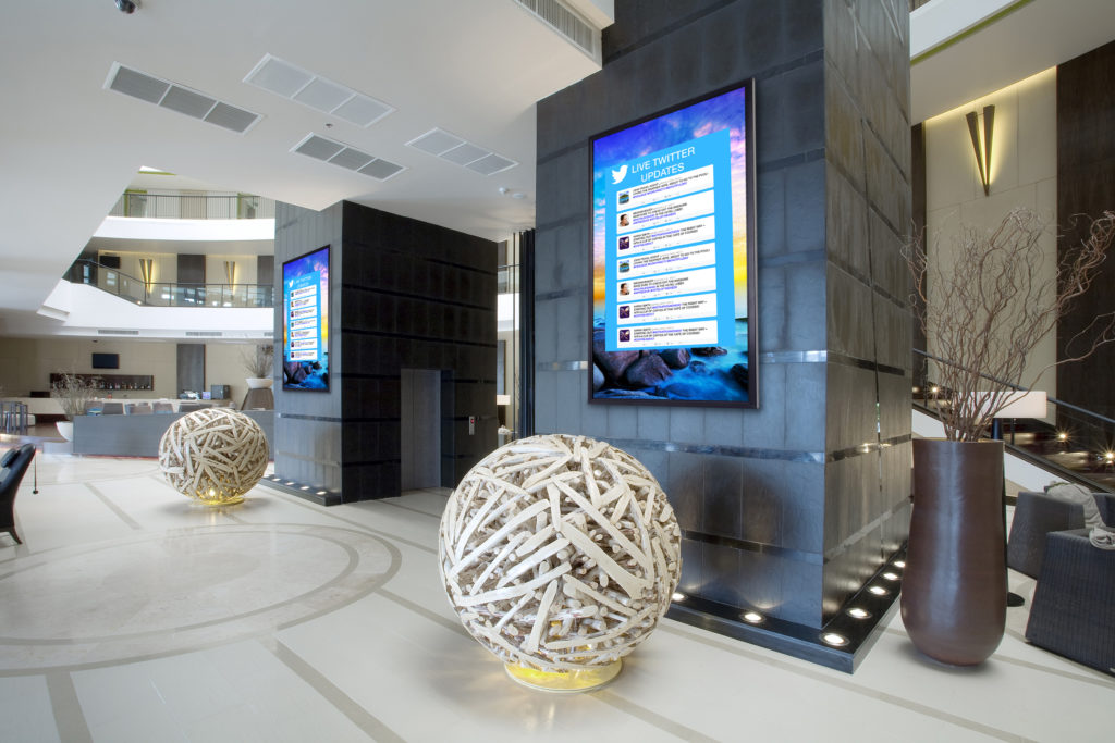Digital Display in Lobby with Live Twitter Updates