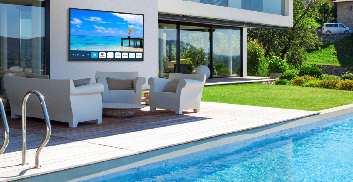 Neptune Partial Sun Outdoor Smart TV Poolside outdoor AV solutions