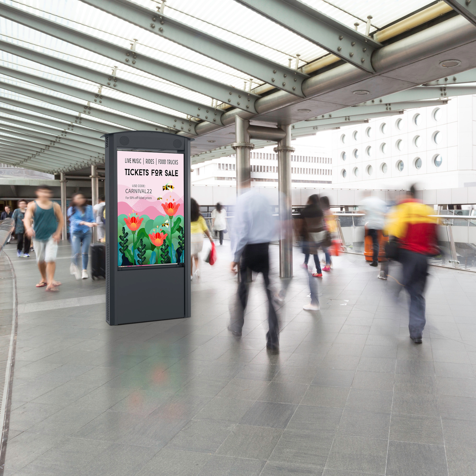 Outdoor Smart City Kiosk solution walkway