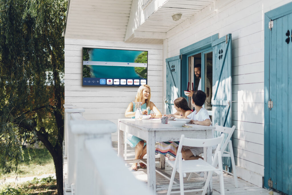 Neptune Outdoor Smart TV family patio