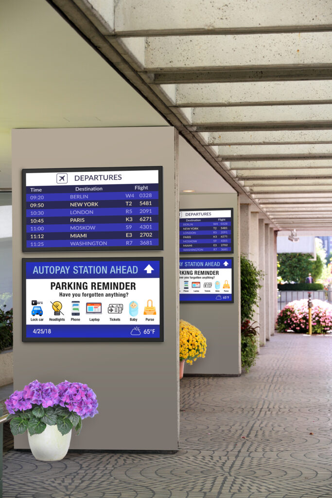 digital signage parking garage