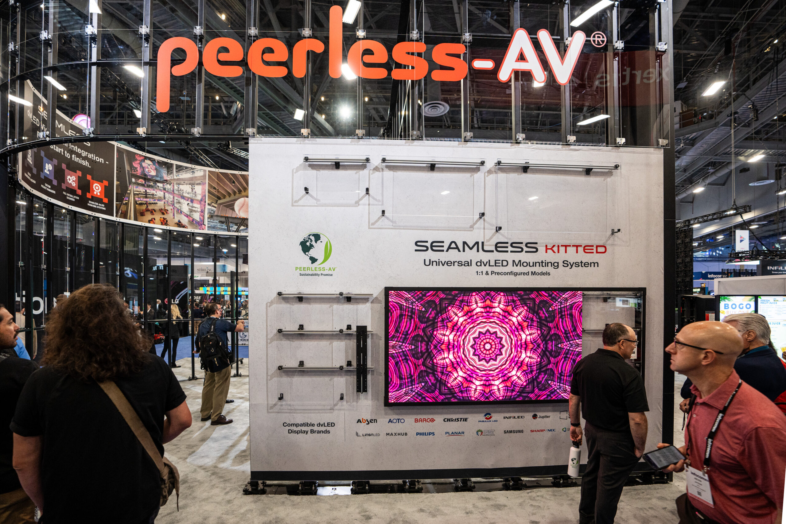 Peerless-AV InfoComm booth dvLED display